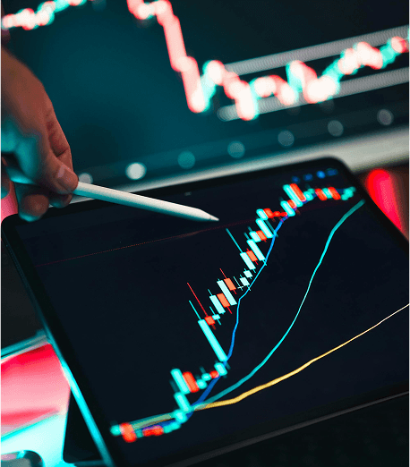 Financial charts on a computer screen